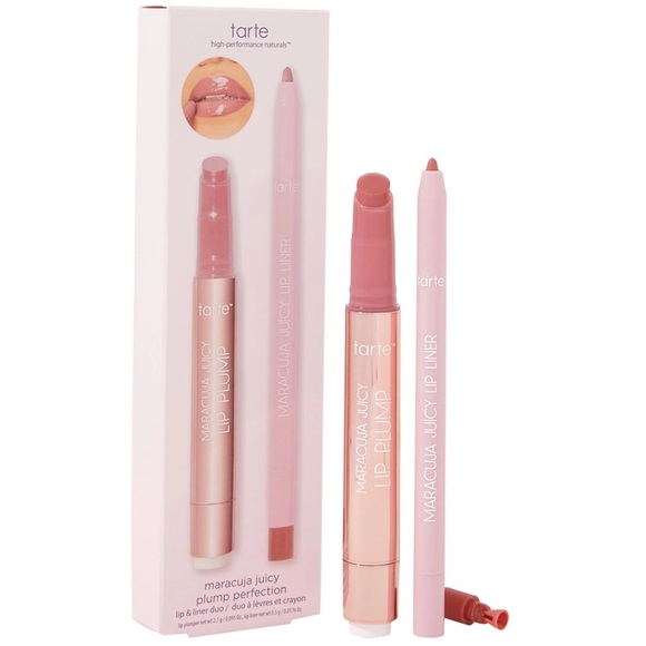 NWT Tarte Maracuja Juicy Lip Duo Lip Balm in Orchid and Lip Liner in Soft Pink - Picture 1 of 13